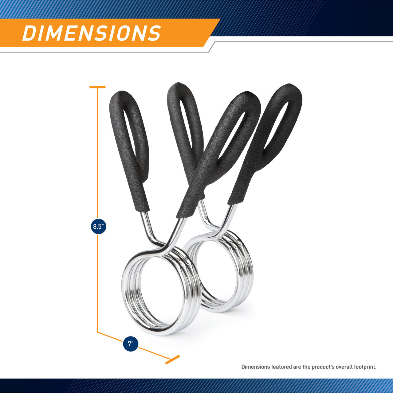 2-Pack Olympic Bar Spring Clip Collars - Marcy OBC 3 Weightlifting Collars for Secure Gym Workouts - Perfect for Powerlifting, CrossFit & Home Gym Training
