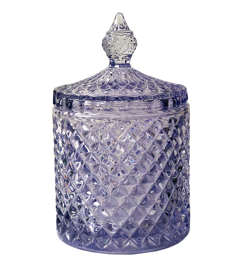 Premium Crystal Diamond Glass Jar with Lid - Airtight Food Storage Container for Candy, Sugar, Spices & More | Perfect for Kitchen, Pantry & Gift Packaging