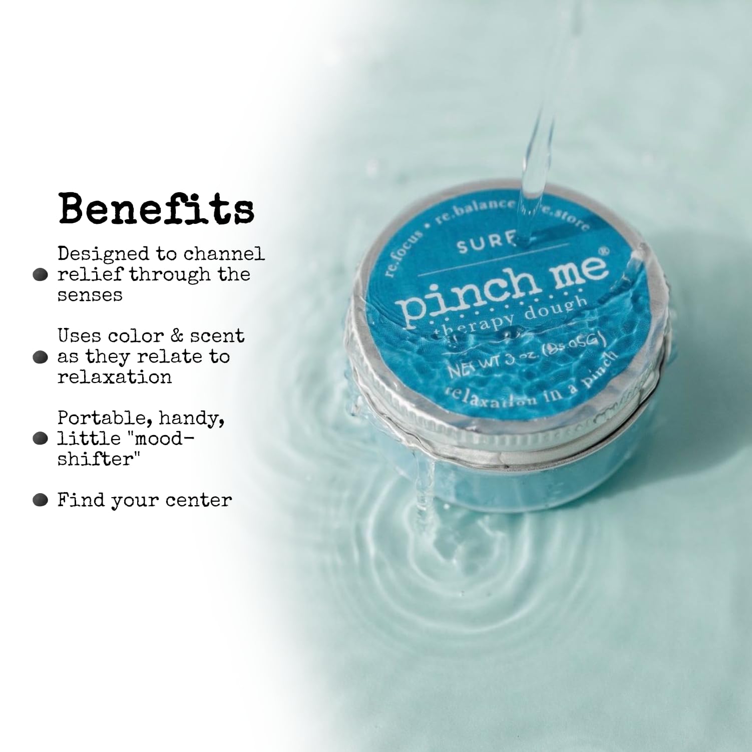 Pinch Me Therapy Dough - 10oz Stress Relief Putty with Surf Scent | Aromatherapy Sensory Fidget Toy for Anxiety & Focus | Perfect for Office, Travel & Classroom Use