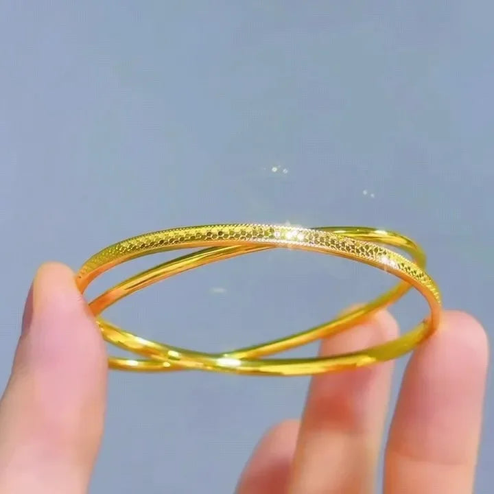 Double Ring Bracelet for Women - Minimalist Stackable Jewelry for Everyday Wear & Layering - Perfect for Casual, Office & Date Night Outfits