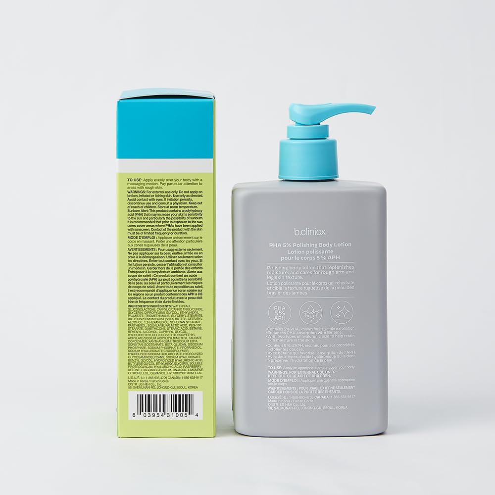 Exfoliating Body Lotion with PHA 5% - Korean Skincare for Bumpy Skin & Moisturizing - Home & Spa Use