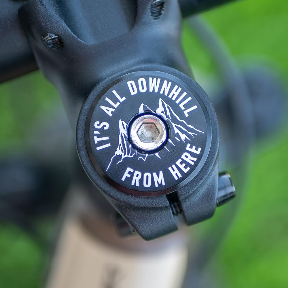 Custom MTB Bike Headset Cap - Personalized Mountain Biking & BMX Accessories - Downhill Cycling Top Cap in Black | Perfect for Trail Riding, Urban Commuting & Bike Customization