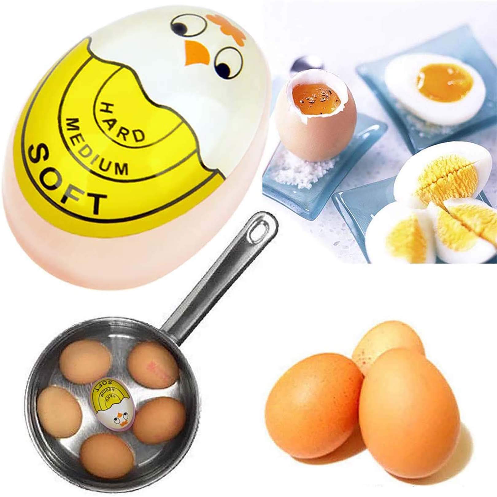 TOFOREVO Egg Timer for Perfect Hard & Soft Boiled Eggs - Color Changing Indicator (Yellow, 2 Pack) - Kitchen Gadget for Cooking, Breakfast & Meal Prep