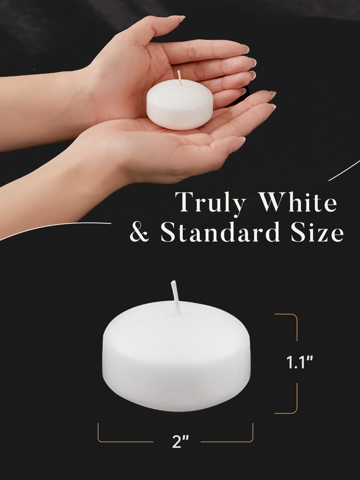48 Pack Pure White 2 Inch Floating Candles - 5-6 Hours Burn Time, Unscented Tealight Candles for Weddings, Anniversaries & Romantic Nights - Perfect for Valentine's Day Decor, Proposals, Bath & Table Centerpieces