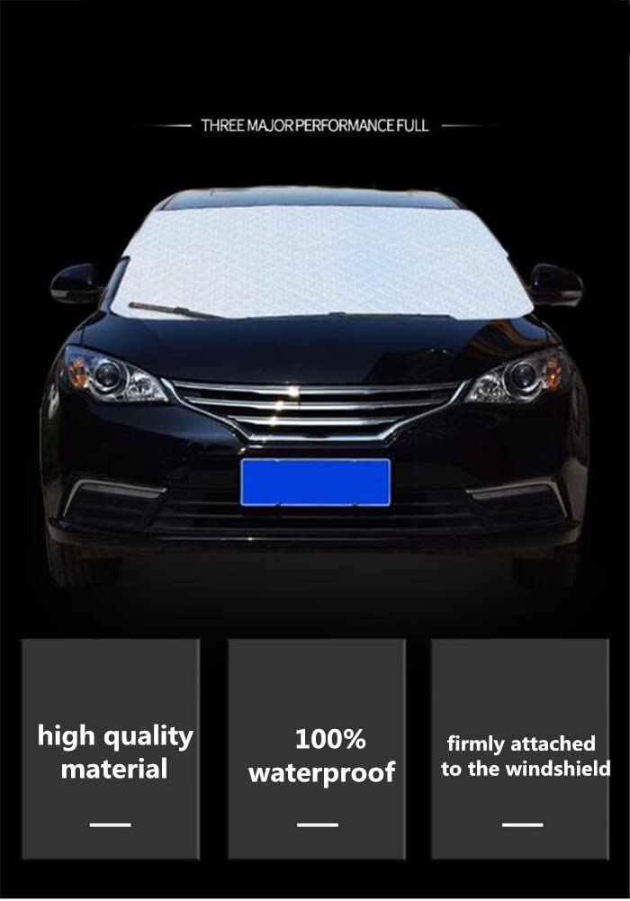 4-Layer Car Windshield Sunshade Cover - Universal Fit for Most Cars, SUVs, Trucks & Vans (57x44 Inches) - Winter Frost, Snow & Ice Protection - Perfect for Parking, Travel & Extreme Weather