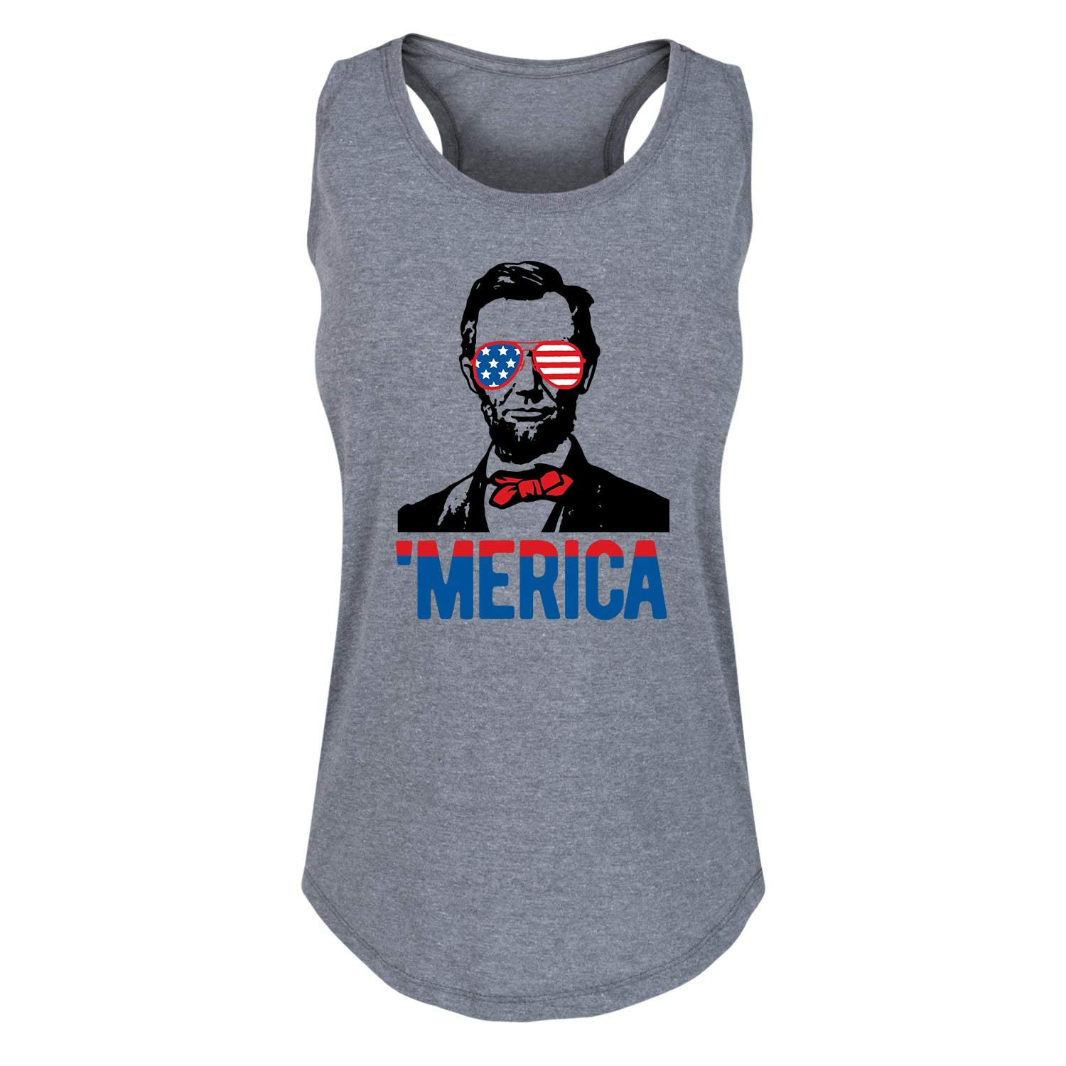 Merica Lincoln Women's Racerback Tank Top - Comfortable Workout & Casual Wear - Perfect for Gym, Yoga, Running & Summer Outfits
