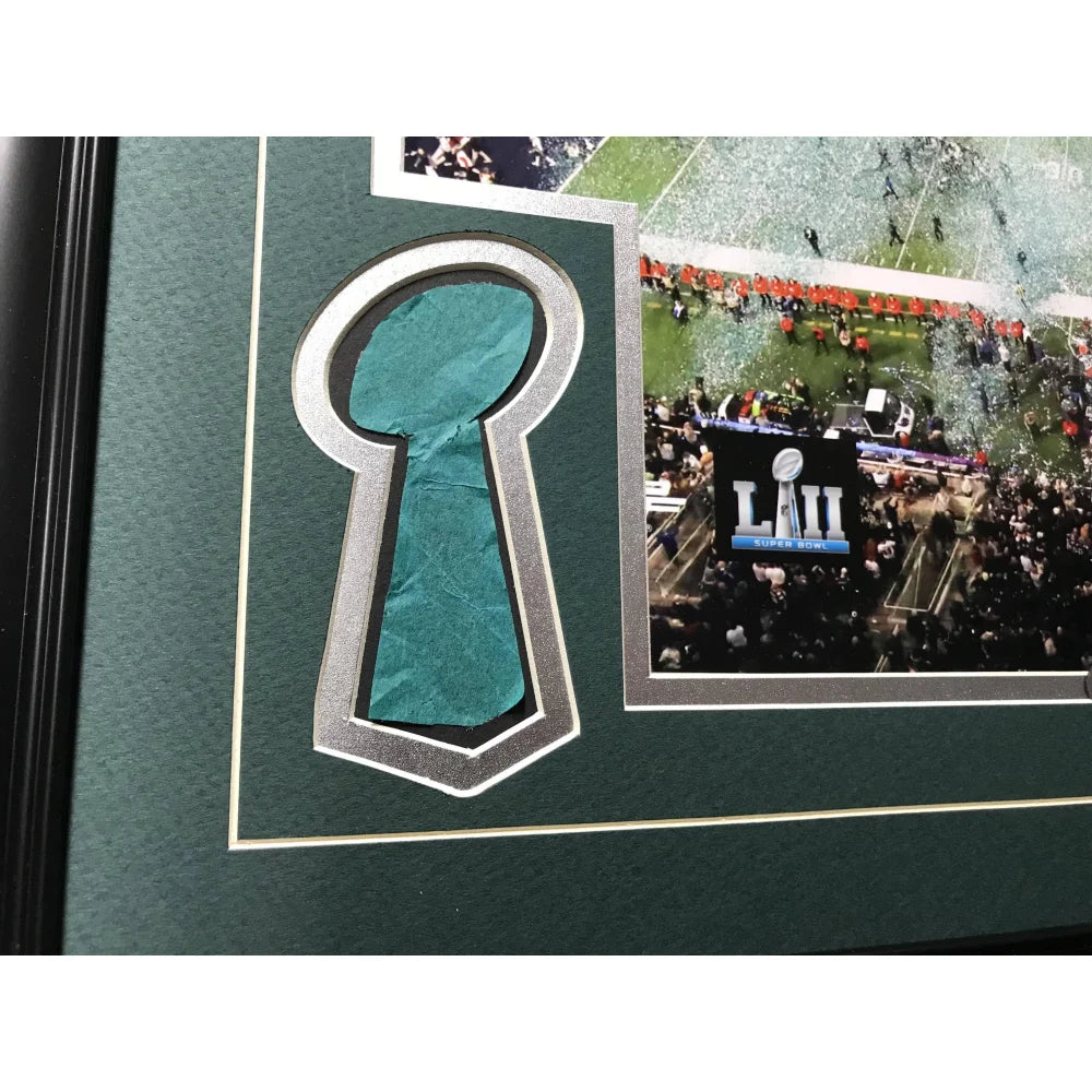 Philadelphia Eagles Super Bowl Champions Authentic Confetti Framed 16x20 Collage - Perfect for Eagles Fans, Sports Memorabilia Collectors & Man Cave Decor