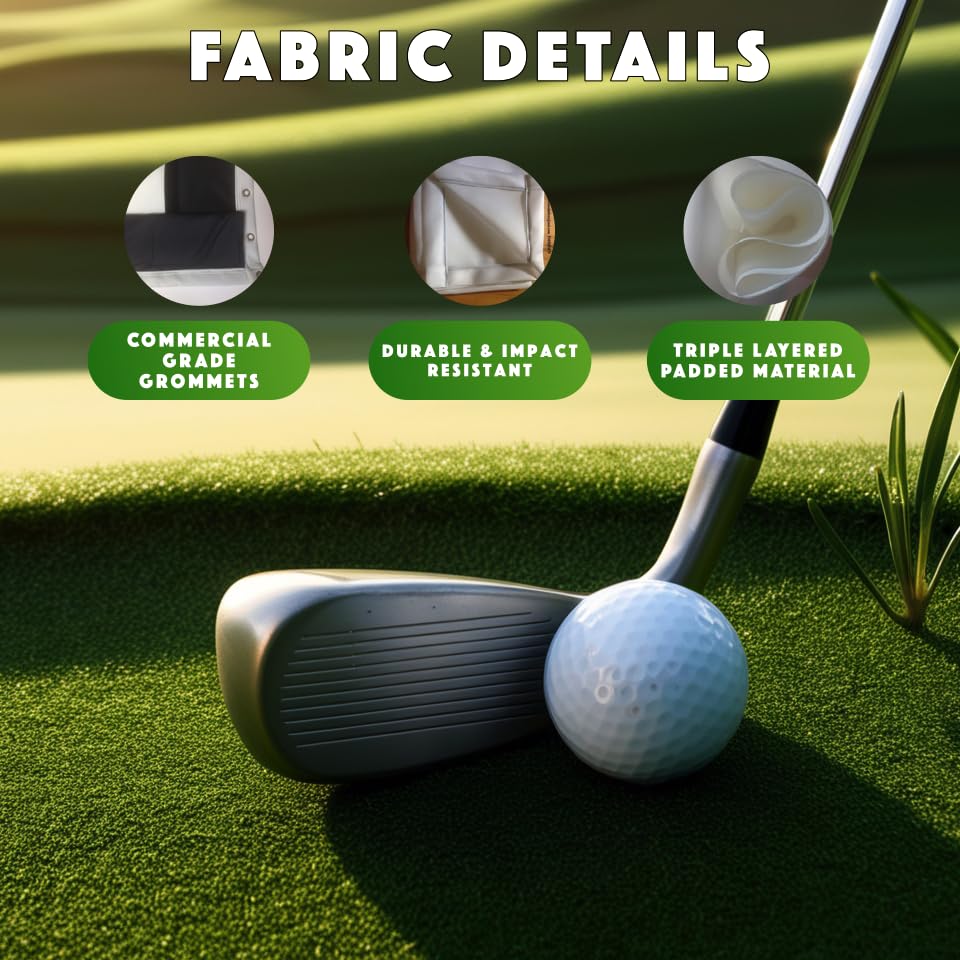 SPECTRUM GOLF SIMULATORS 10x10x10.75ft Golf Practice Cage with Net, Panels & Pads - Indoor/Outdoor Golf Training Simulator for Home & Backyard Use