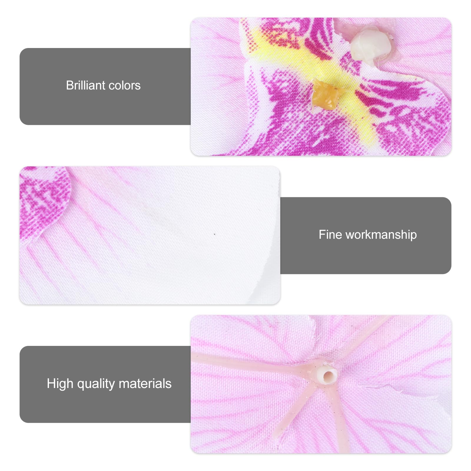 Vosarea 20pcs Artificial Butterfly Orchid Silk Phalaenopsis Flower Heads - Fake Flowers for Home Decor, Wedding Centerpieces, DIY Crafts - Perfect for Table Arrangements, Bouquets, and Floral Displays