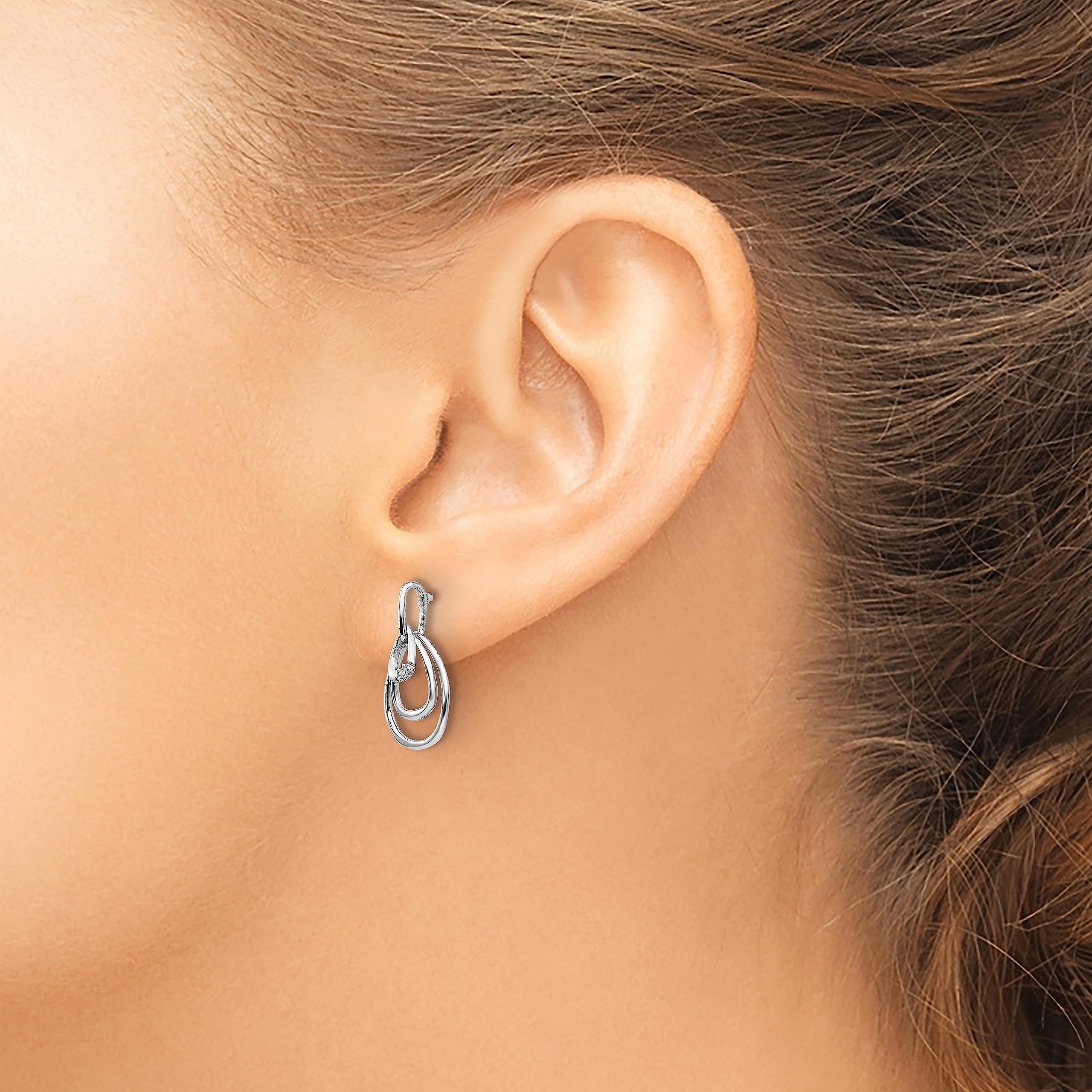 925 Sterling Silver Teardrop Diamond Stud Drop Dangle Earrings for Women - Elegant Party Wedding Jewelry Gift