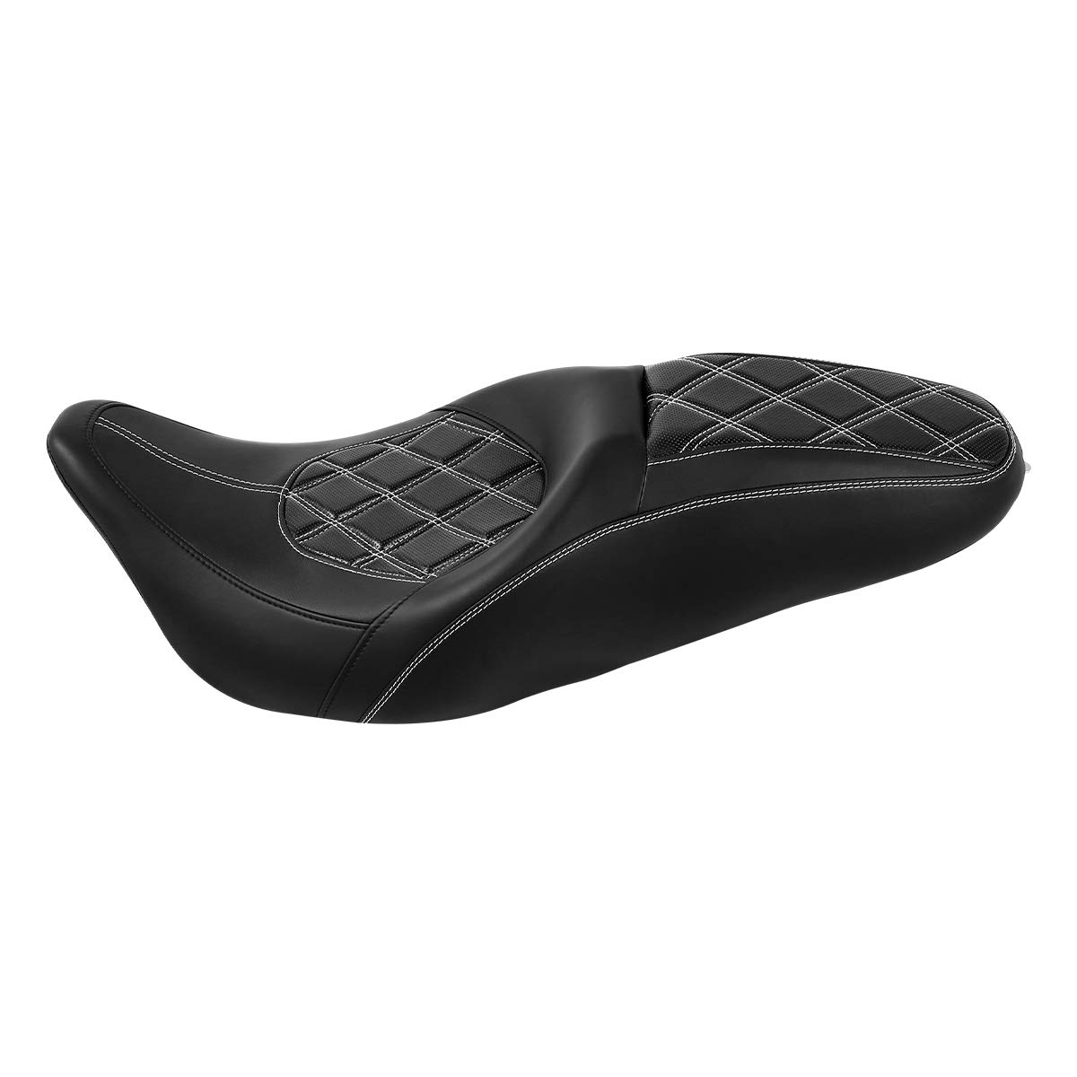 Premium One-Piece 2-Up Bucket Seat for Harley Davidson Road King/Street Glide/Electra Glide/Road Glide (2009-2023) - Comfortable Motorcycle Driver & Passenger Seat for Long Rides and Touring