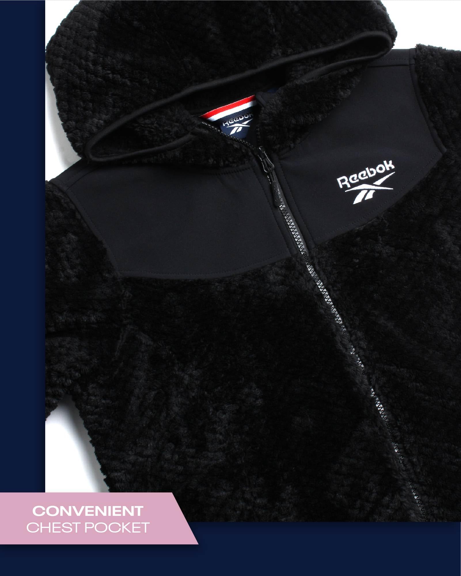 Reebok Women's Fleece Zip-Up Hooded Jacket - Warm Insulated Winter Coat for Snow & Cold Weather - Cozy Fleece Outerwear for Running, Hiking & Daily Wear (S-XL)