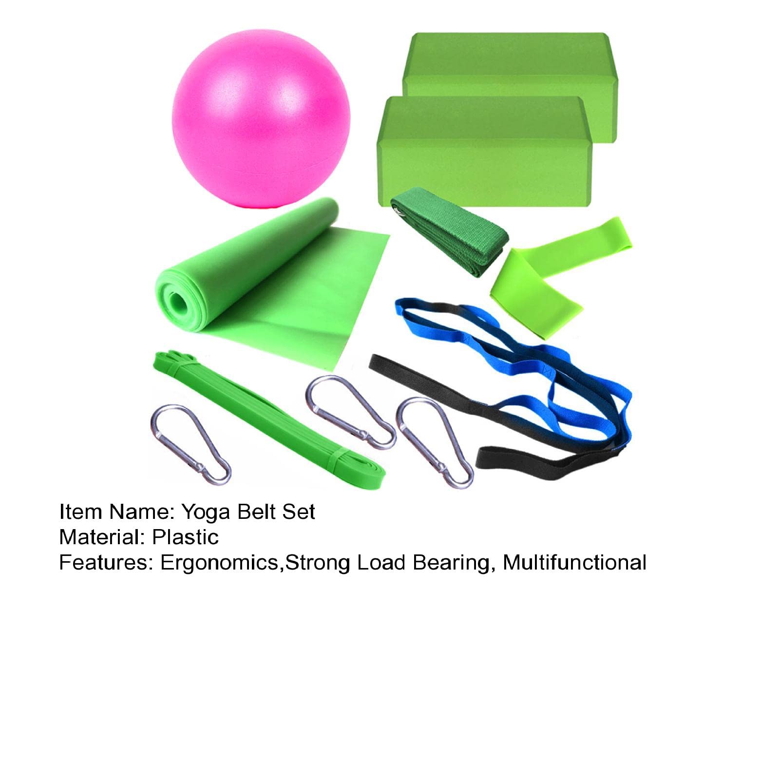 Premium Yoga Set for Beginners - Non-Slip Yoga Mat, 2 Yoga Blocks, Exercise Ball & Resistance Band | Complete Home Workout Equipment for Women | Perfect for Yoga, Pilates & Fitness Training