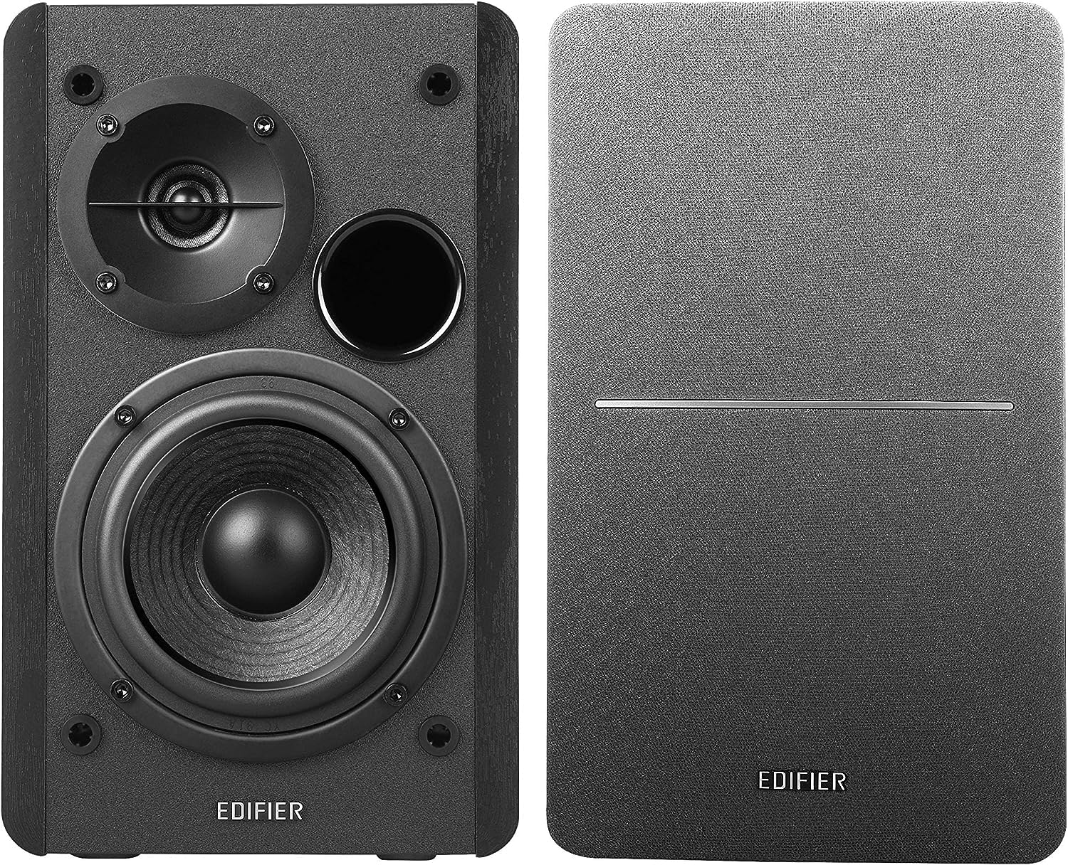 EDIFIER R1280T 42W RMS Powered Bookshelf Speakers - Studio Monitor Speakers with Wooden Enclosure (Black) - Perfect for Home Audio, Gaming & Music Production
