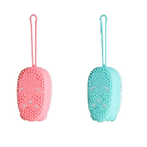 Neekshaa Silicone Soft Bubble Bath Scrub Brush - Exfoliating Body Brush for Back, Feet & Skin Care - Gentle Massage Brush for Women, Kids & Pets - Pack of 2 (Perfect for Shower, Bath & Spa Relaxation)
