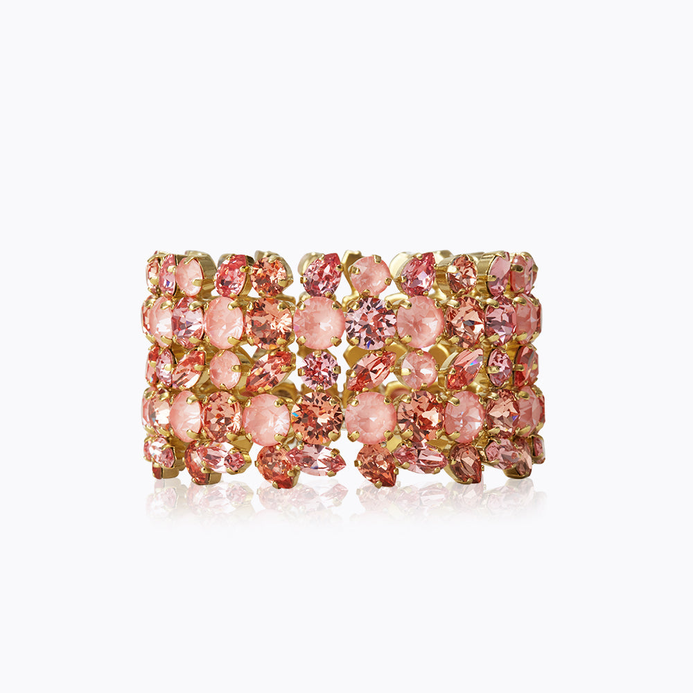 Stylish Multi Cuff Bracelet & Flamingo Charm Set - Trendy Stackable Bangles for Women, Perfect for Beach Vacations, Summer Parties & Boho Fashion Accessories