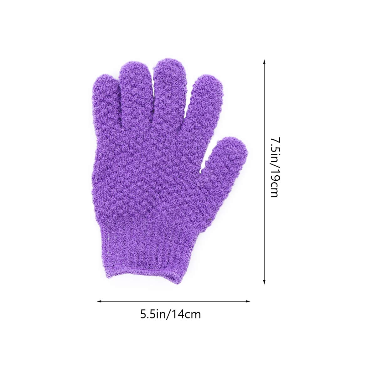 EXCEART 4 Pack Exfoliating Bath Gloves - Soft Shower Scrub Mitts for Body & Face, Reusable Five Finger Exfoliator Gloves for Dead Skin Removal, Polyester Spa & Shower Accessories - Perfect for Home Spa, Dry Brushing & Sensitive Skin Care