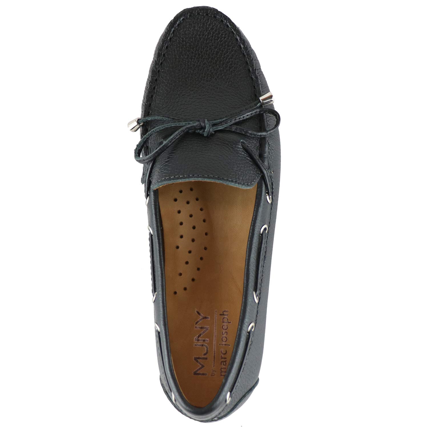 MJNY Women's Genuine Leather Driving Moccasins - Comfortable Lightweight Slip-On Loafers with Classic Tie Bow Design | Perfect for Casual Wear, Work & Travel
