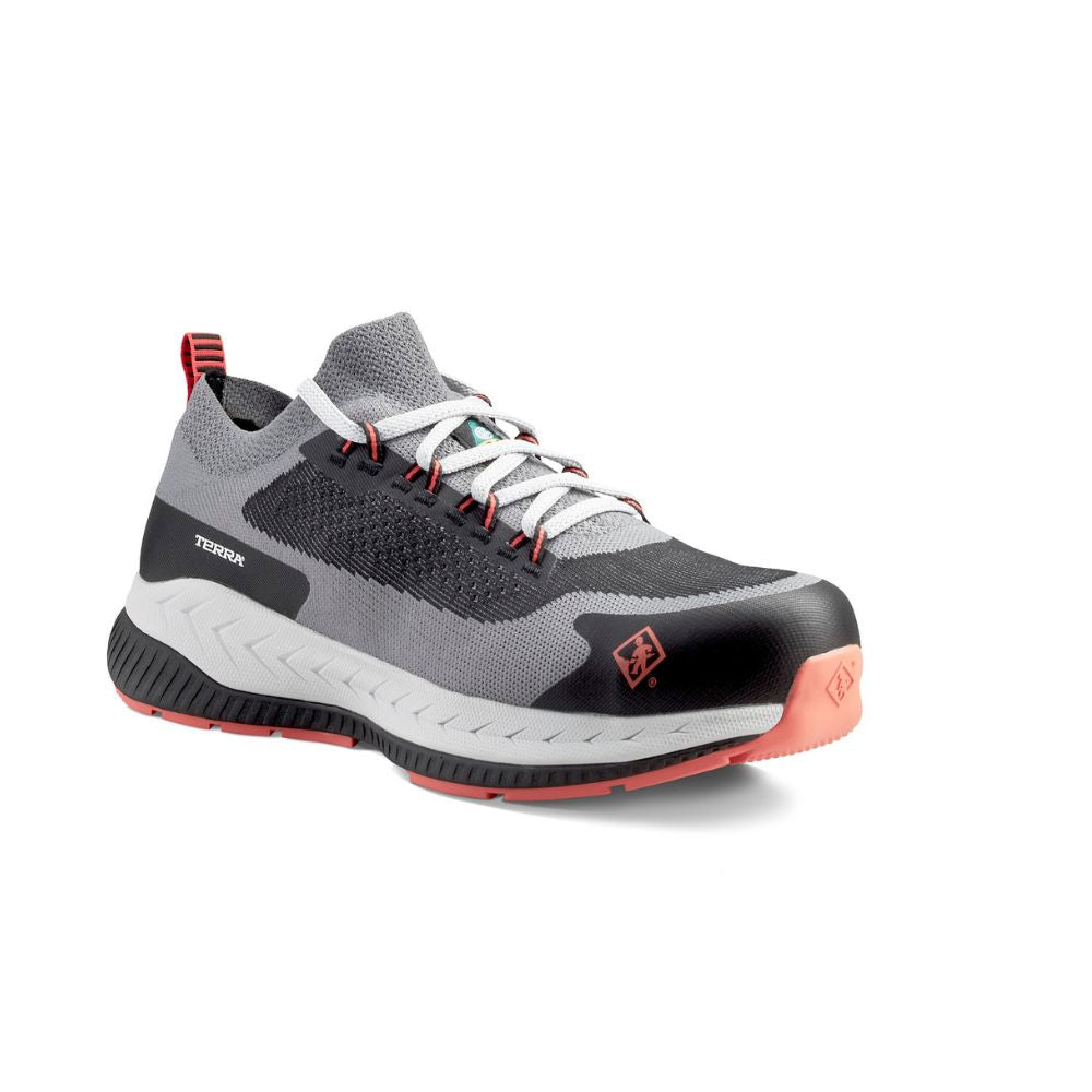 Terra Eclipse SD TR0A4T8MBLR Men's Composite Toe Athletic Work Shoes - Lightweight Safety Sneakers for Construction & Industrial Work - Black/Red - Perfect for Warehouse, Factory & Outdoor Jobs