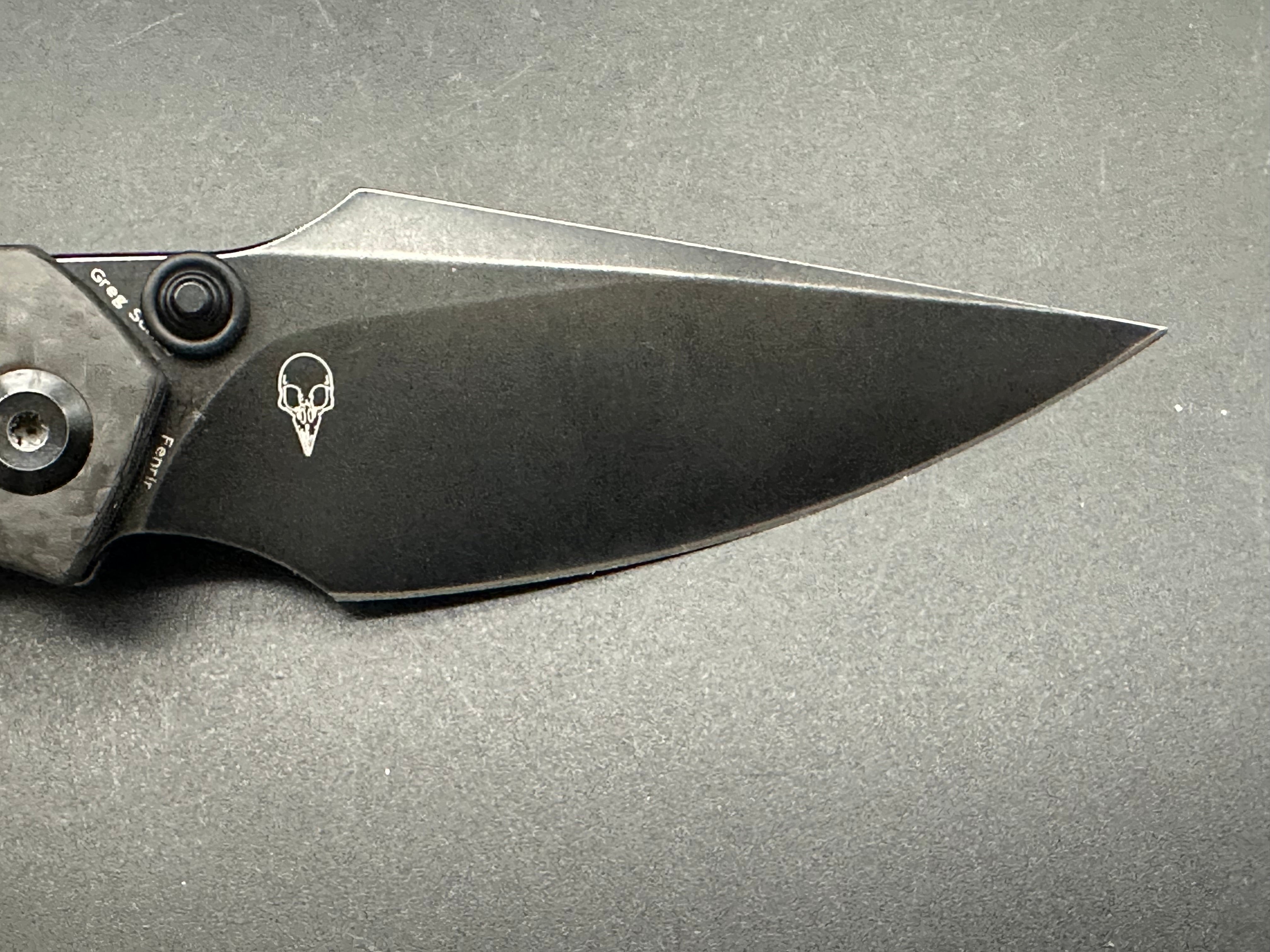 KANSEPT FENRIR Folding Knife - S35VN Plain Black Blade, Twill Carbon Fiber & Black Titanium Handle (K1034A4) | EDC, Outdoor Survival, Camping & Tactical Use