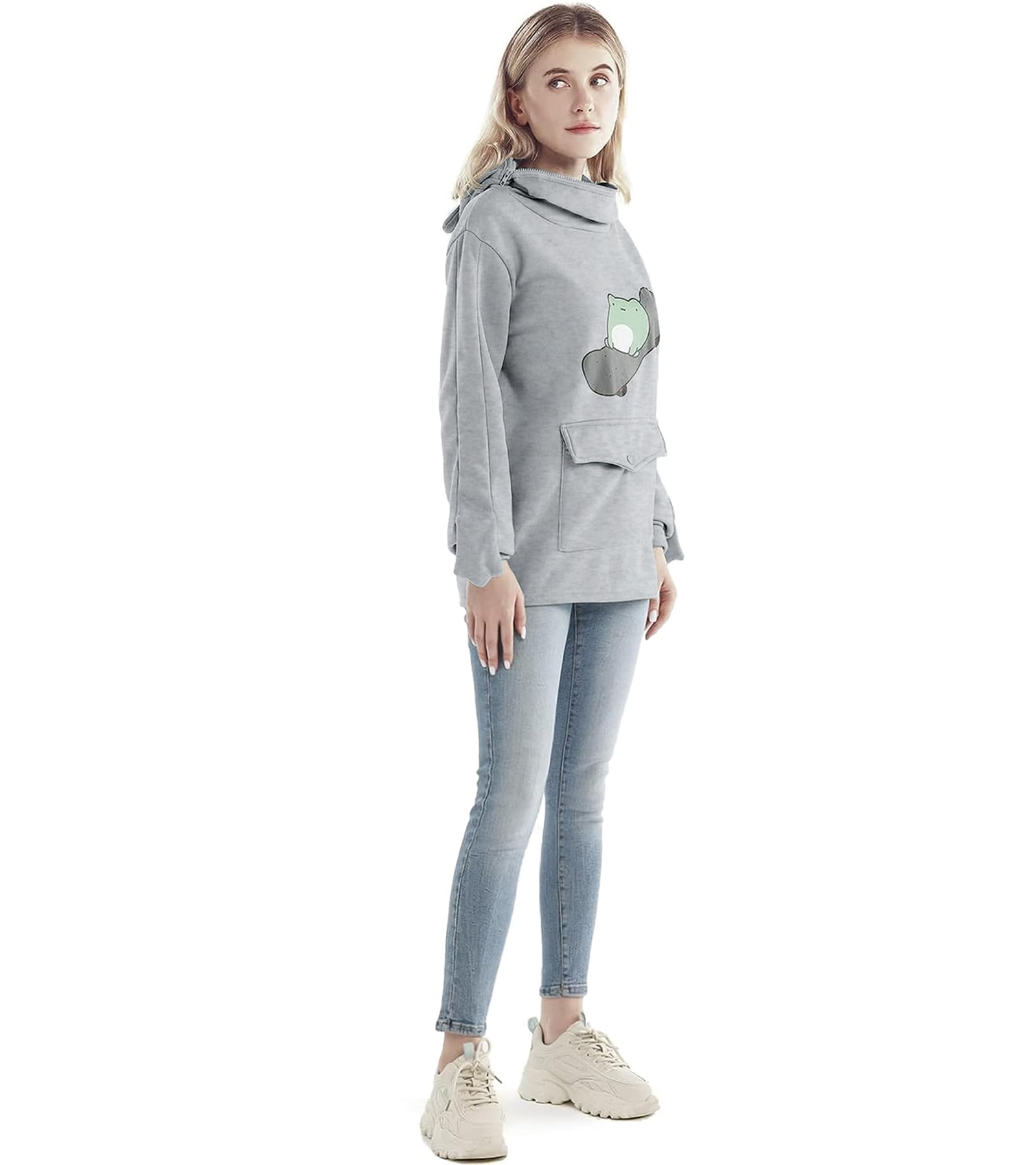 RGOSME Cute Frog Hoodie for Women & Teen Girls - Oversized Graphic Sweatshirt, Pullover Top for Cosplay | Perfect for Halloween Costumes, Anime Conventions & Casual Streetwear