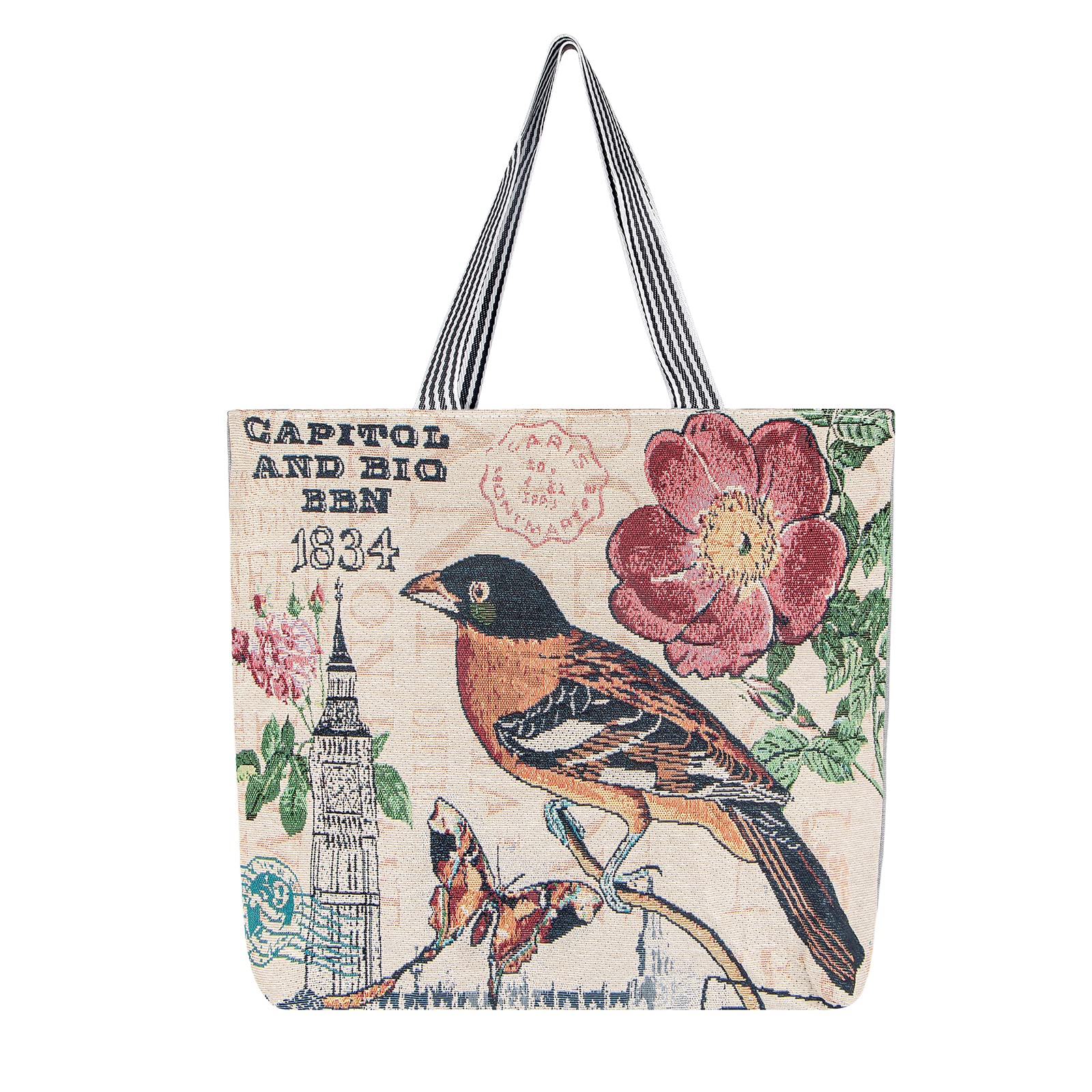 Vintage Embroidered Canvas Top-Handle Shoulder Bag for Women - Stylish Tote Purse for Work, Shopping & Daily Use