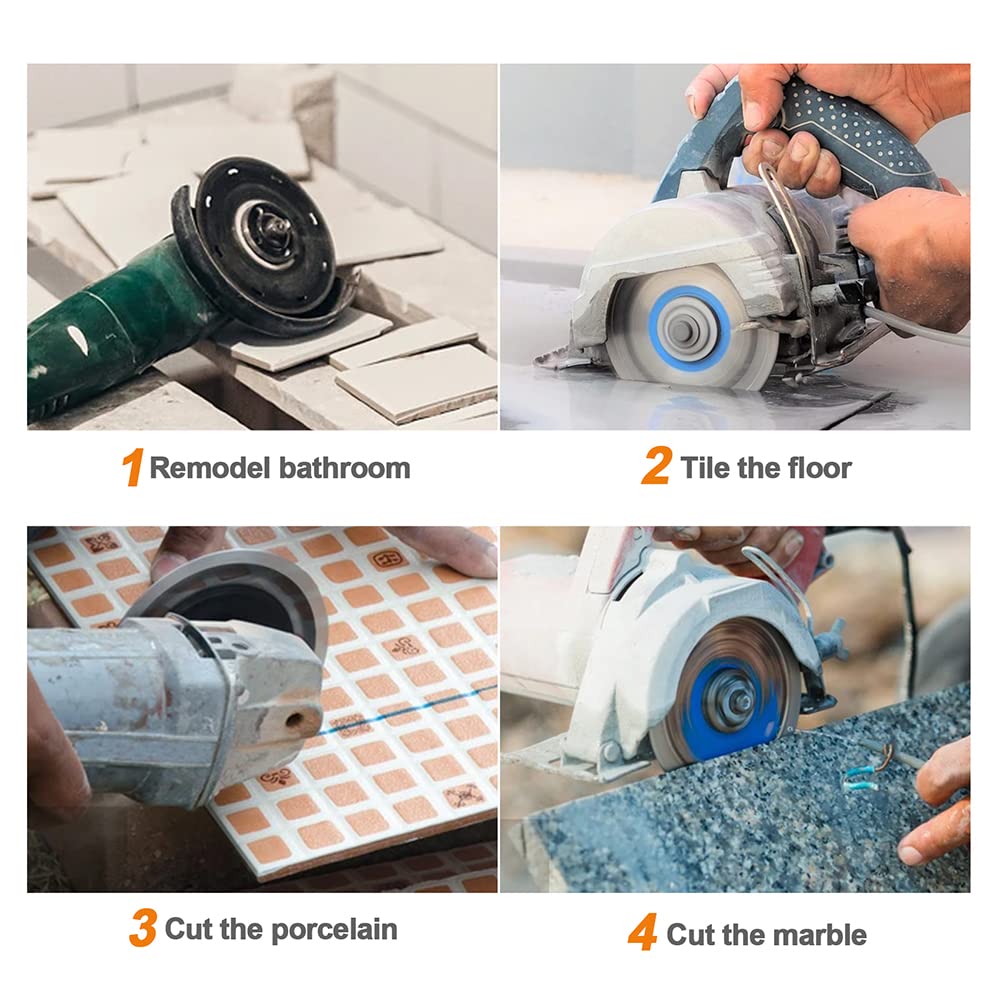BRSCHNITT 10-Pack 85mm Super Thin Diamond Porcelain Saw Blades - 22.23mm/20mm/16mm Arbor - Angle Grinder Cutting Disc for Dry/Wet Cutting Tile, Ceramic, Marble & Granite | Perfect for Home Renovation & Professional Tile Installation
