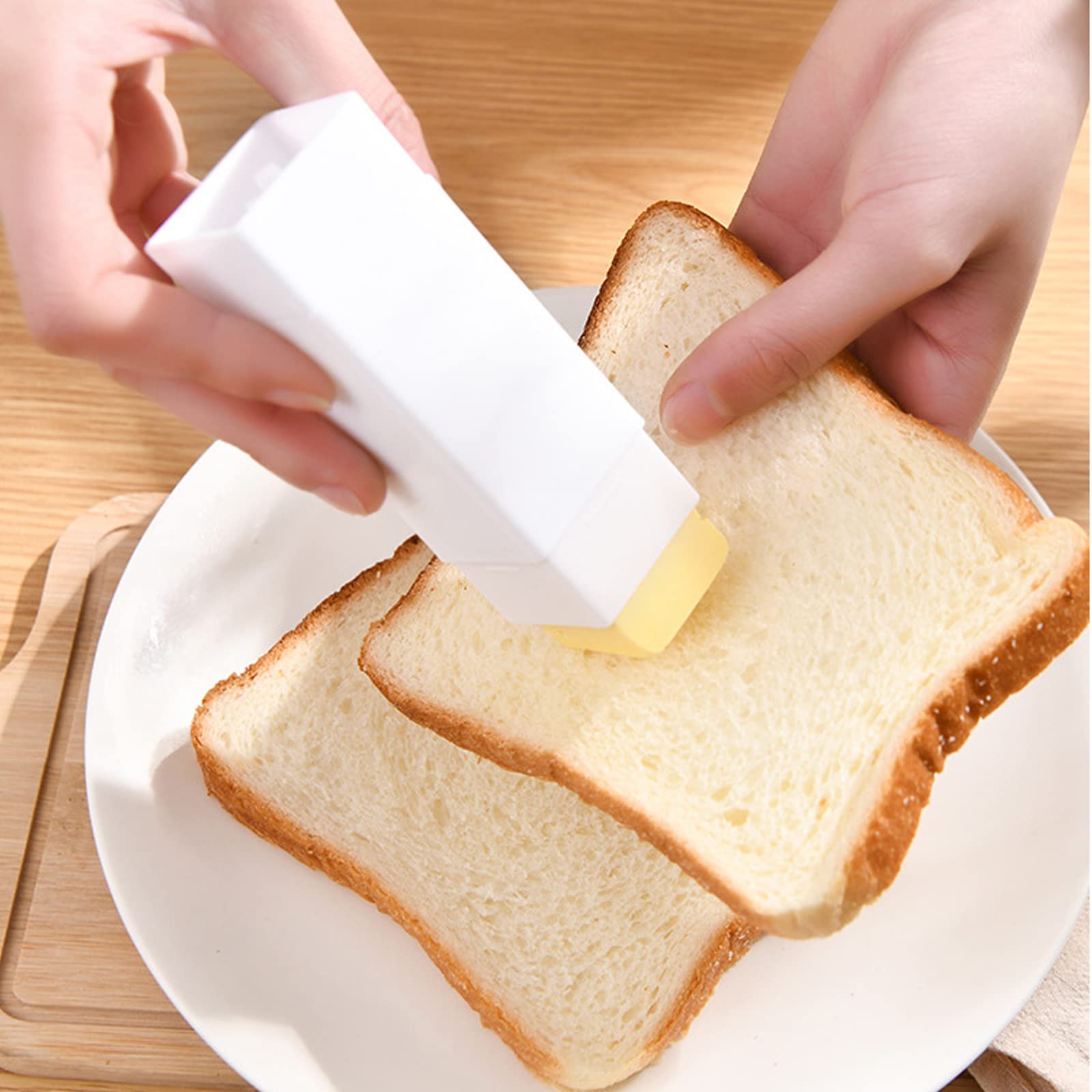 2Pcs Plastic Butter Stick Holders - Butter Dispenser & Keeper for Cooking, Baking, Toast & Waffles - Easy Spread Butter on Cookware, Baking Dishes & Breakfast Foods