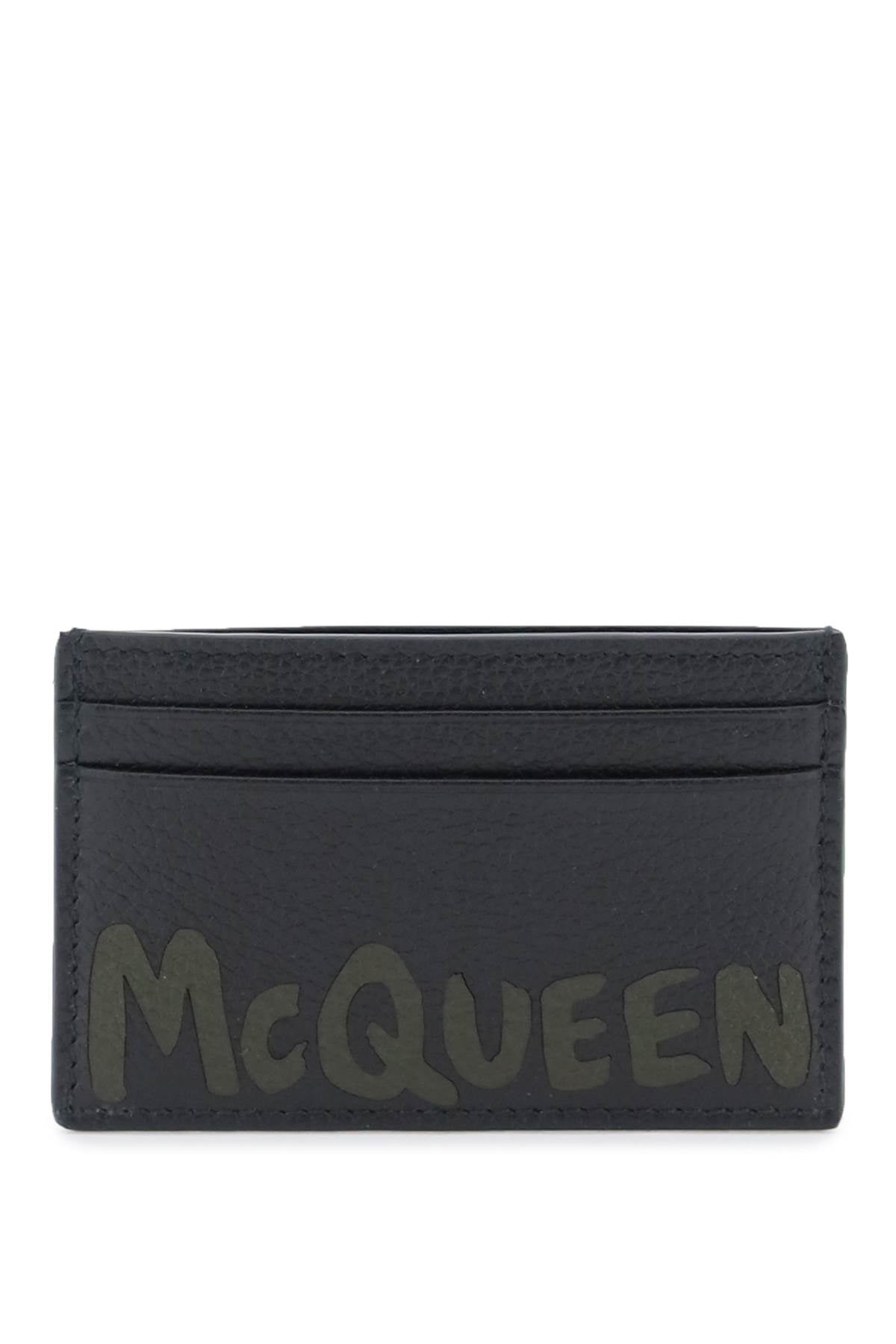 Alexander McQueen Graffiti Cardholder - Slim RFID Blocking Leather Wallet for Men & Women | Perfect for Travel, Business & Everyday Use