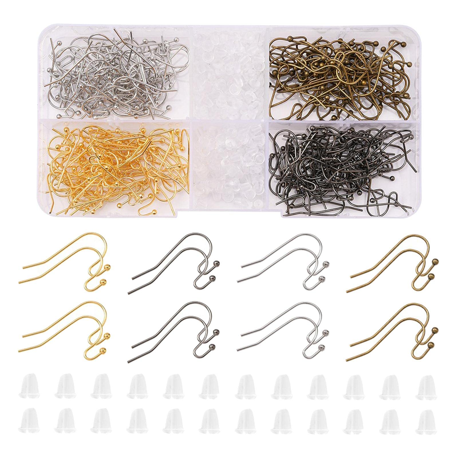 240Pcs Earring Making Kit with French Hooks & Backs - DIY Jewelry Findings Supplies for Handmade Earrings, Gifts & Craft Projects
