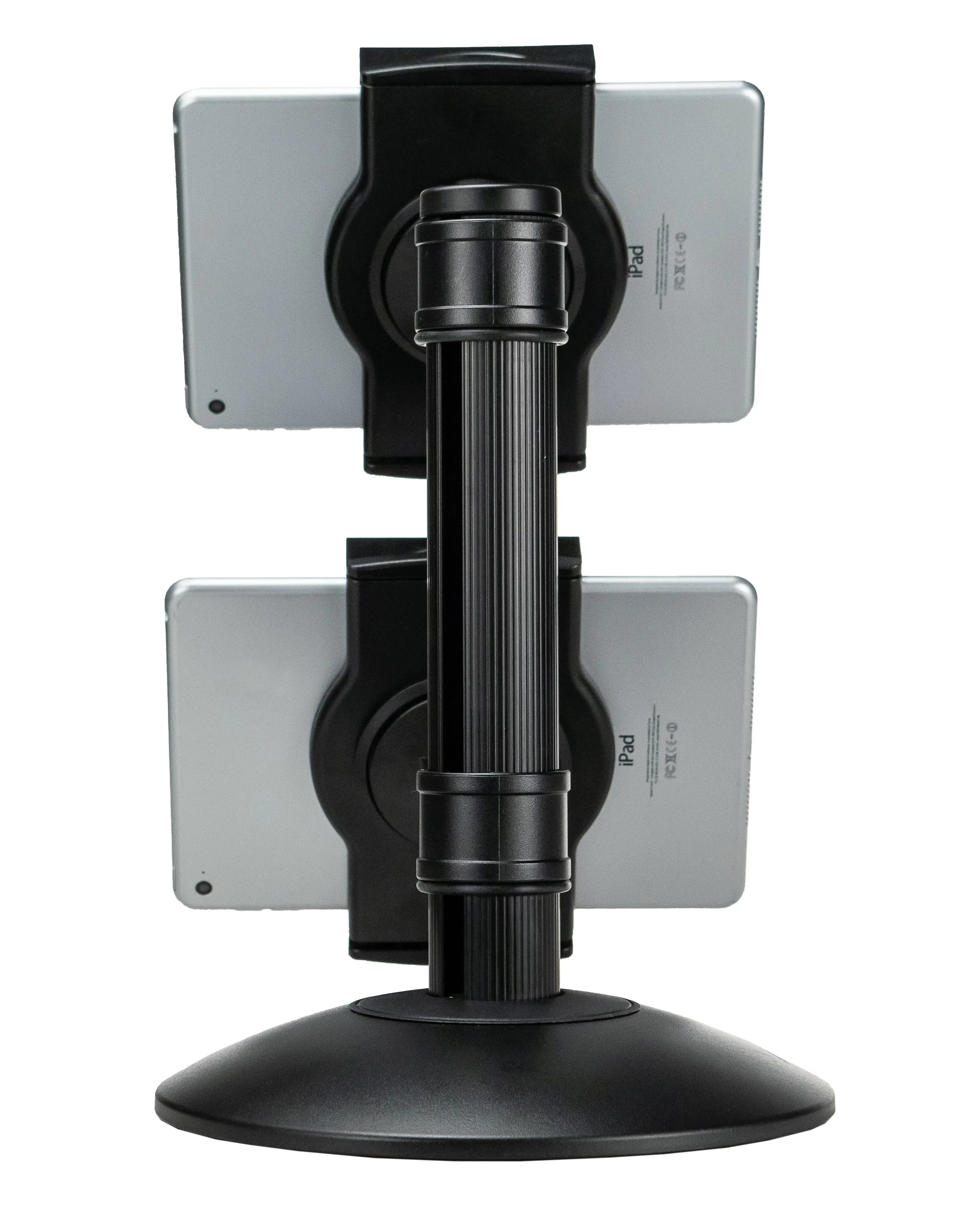 Adjustable Dual Tablet Mount Stand - Quick Connect & Height Adjustable for iPad, Samsung Tabs - Perfect for Home Office, Gaming & Multi-Screen Workstations