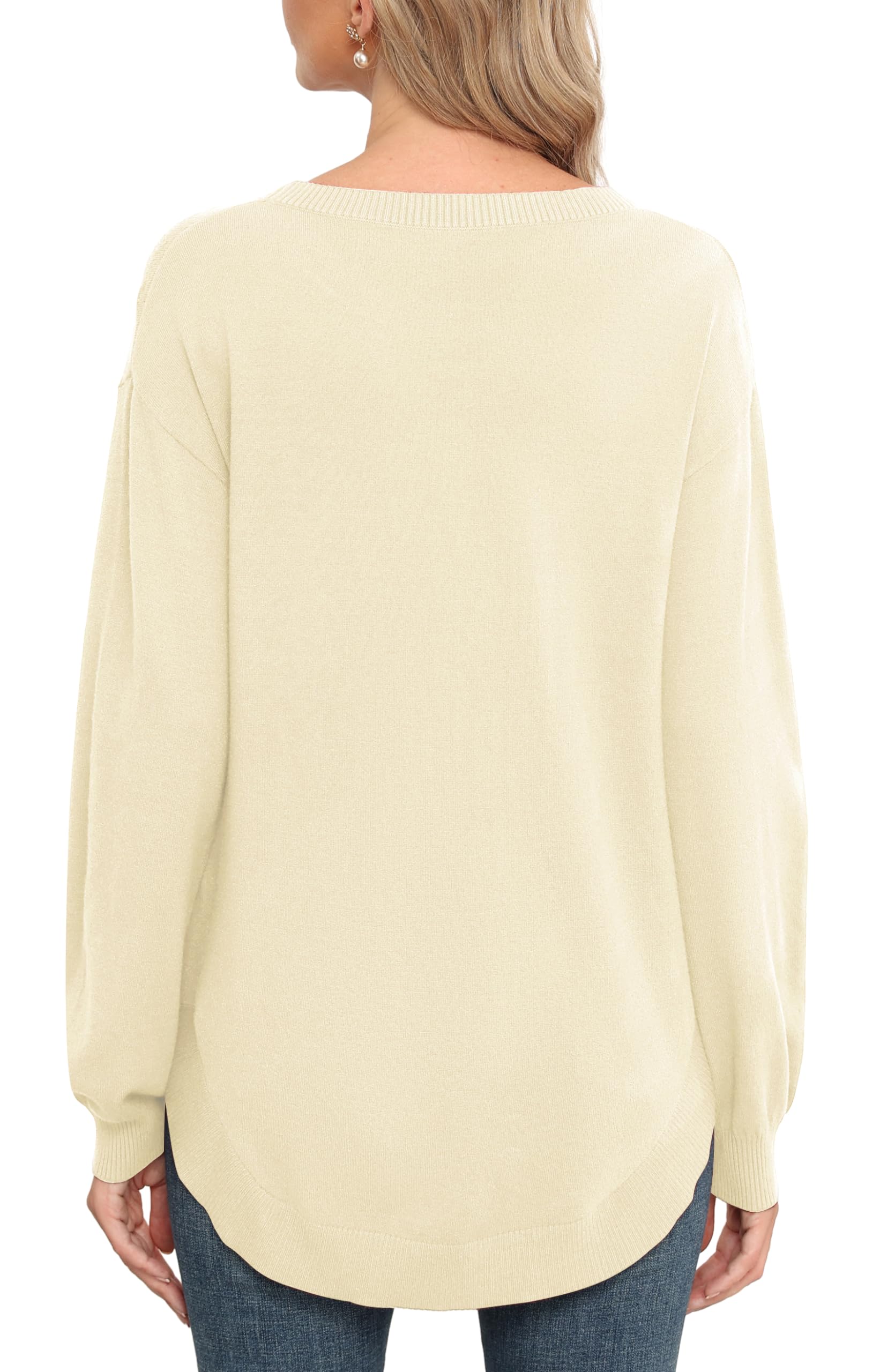 GRECERELLE Women's Lightweight Knit Pullover - Soft Crew Neck Sweater for Casual Wear