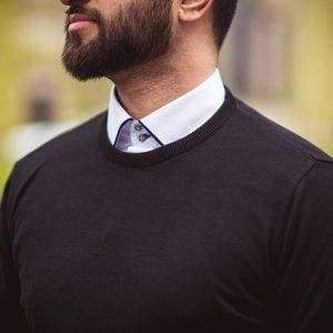 Cavani Men's Black Crewneck Knit Sweater - Soft Cotton Pullover for Casual Wear & Winter Outfits