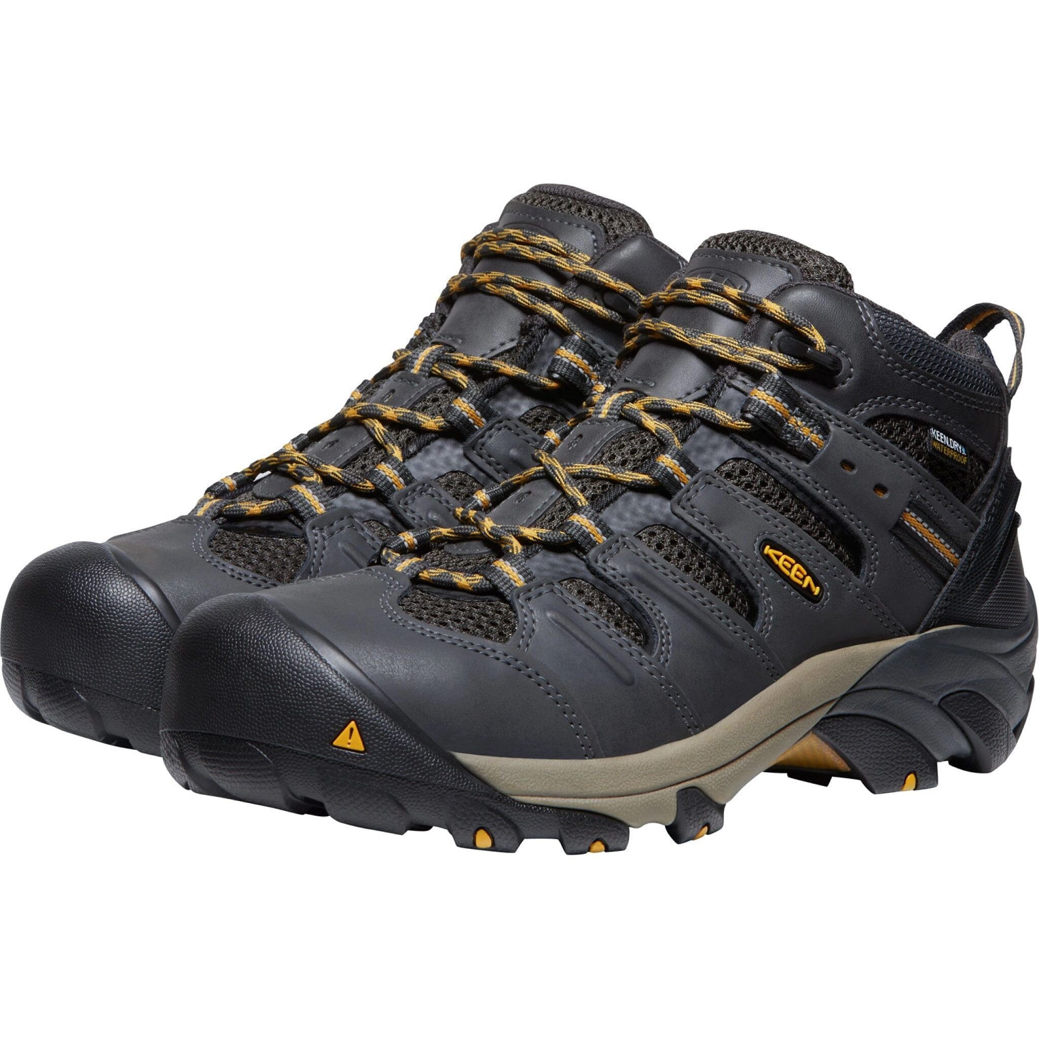 KEEN LANSING MID WATERPROOF STEEL TOE WORK BOOTS FOR MEN - Durable Safety Shoes for Construction, Hiking & Outdoor Work
