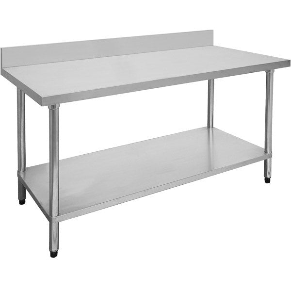 Affordable 304 Stainless Steel Table with Splashback - 47.2 Inch Commercial Kitchen Workstation | Perfect for Restaurants, Food Prep & Home Kitchens