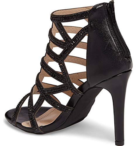 Rae Rhinestone Strappy Heels - Elegant Caged Evening Dress Shoes for Prom, Wedding & Party | Women's High Heel Sandals for Special Occasions