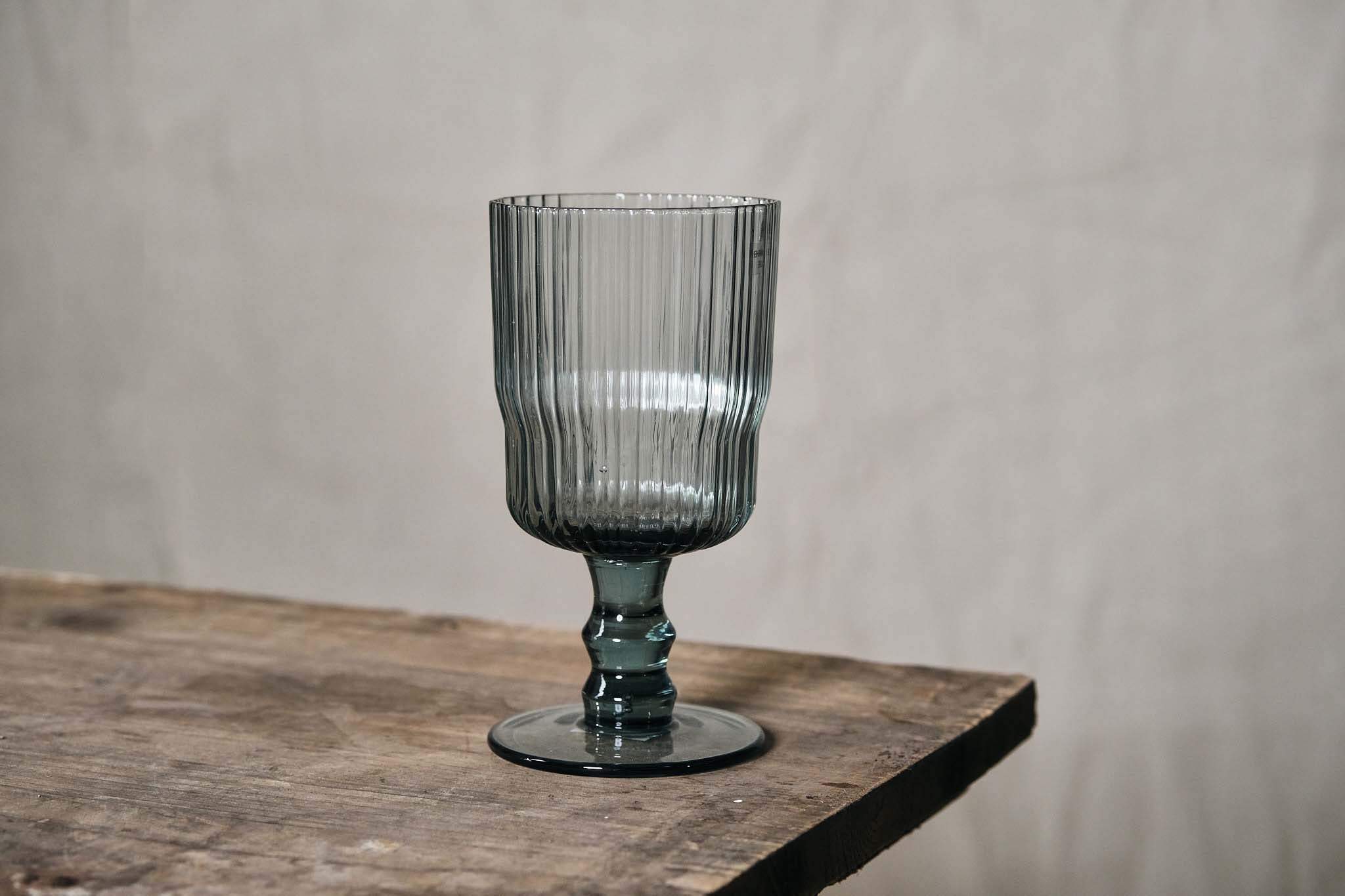 Elegant Sea Blue Ribbed Wine Glass Set - Perfect for Dinner Parties, Weddings & Home Decor - 12 oz Stemware for Red & White Wine