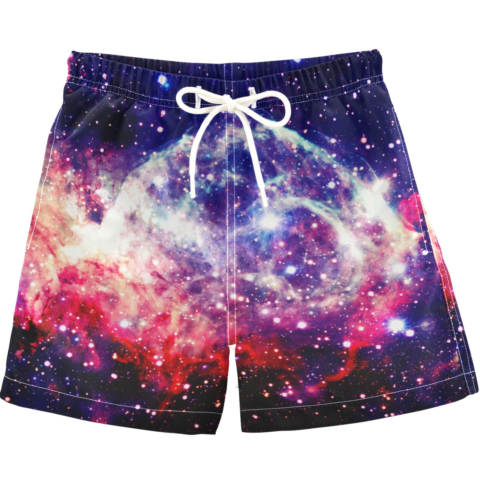 Visesunny Amazing Nebula Space Swim Trunks for Boys - Toddler & Kids Bathing Suits | Baby Boy Swimsuit for Beach, Pool & Summer Water Play
