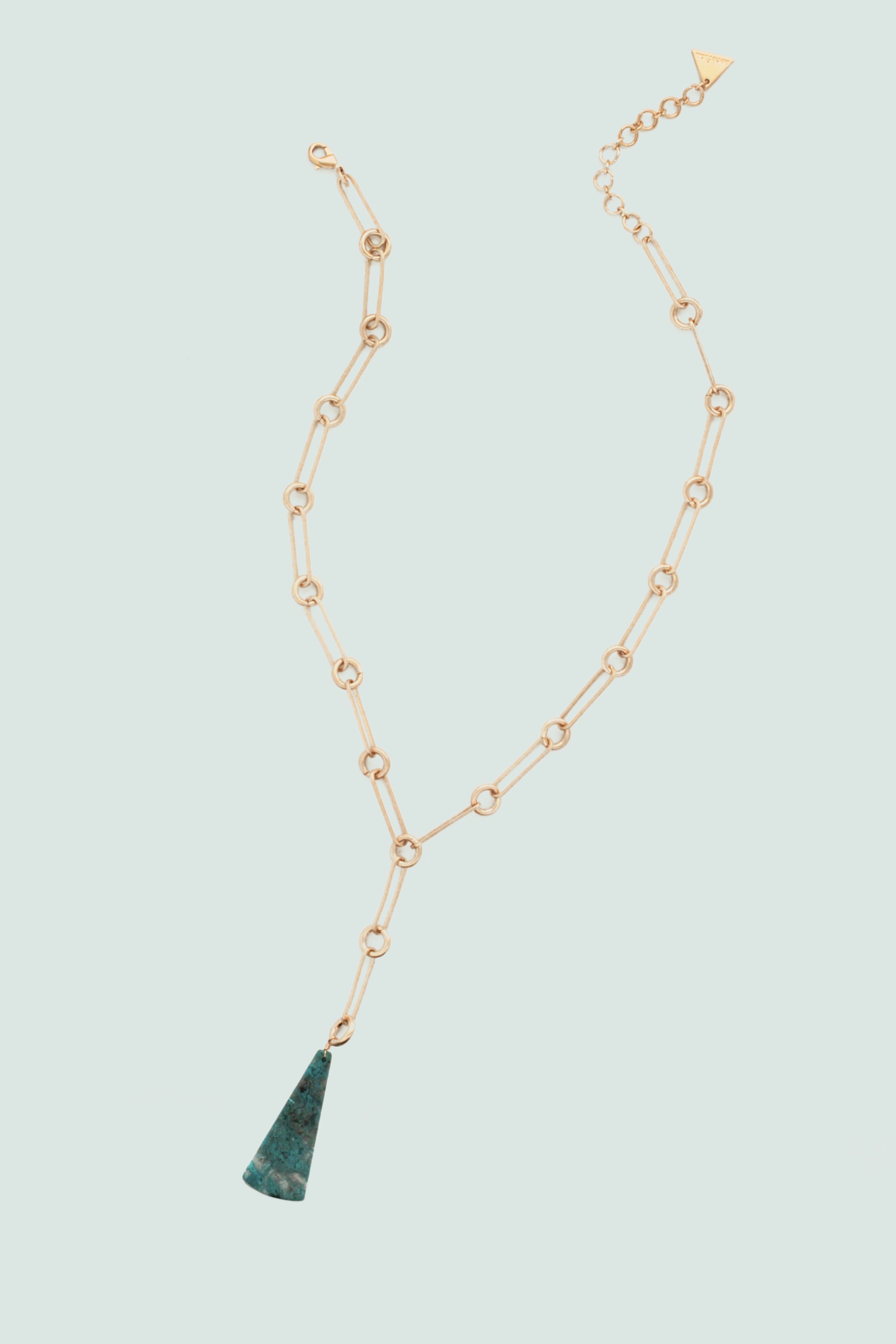 Turquoise Triangle Pendant Necklace for Women - Elegant Boho Jewelry for Casual Wear & Special Occasions