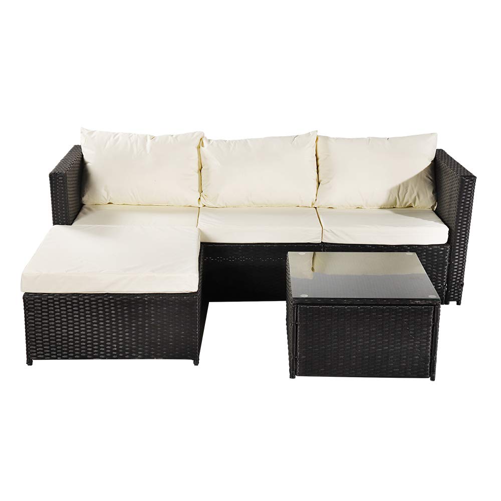 MengK Oshion 3-Piece Modular Sofa Pedal Coffee Table Set, Black - 2-Box Packaging | Perfect for Living Room, Lounge & Small Spaces