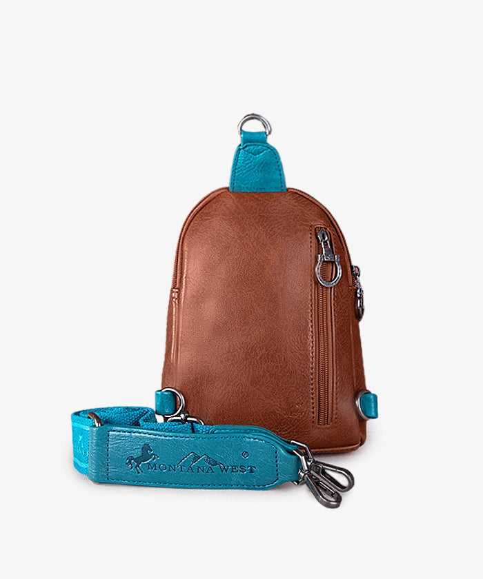 Montana West Embroidered Whipstitch Crossbody Sling Bag for Women - Stylish Boho Purse for Travel, Shopping & Everyday Use