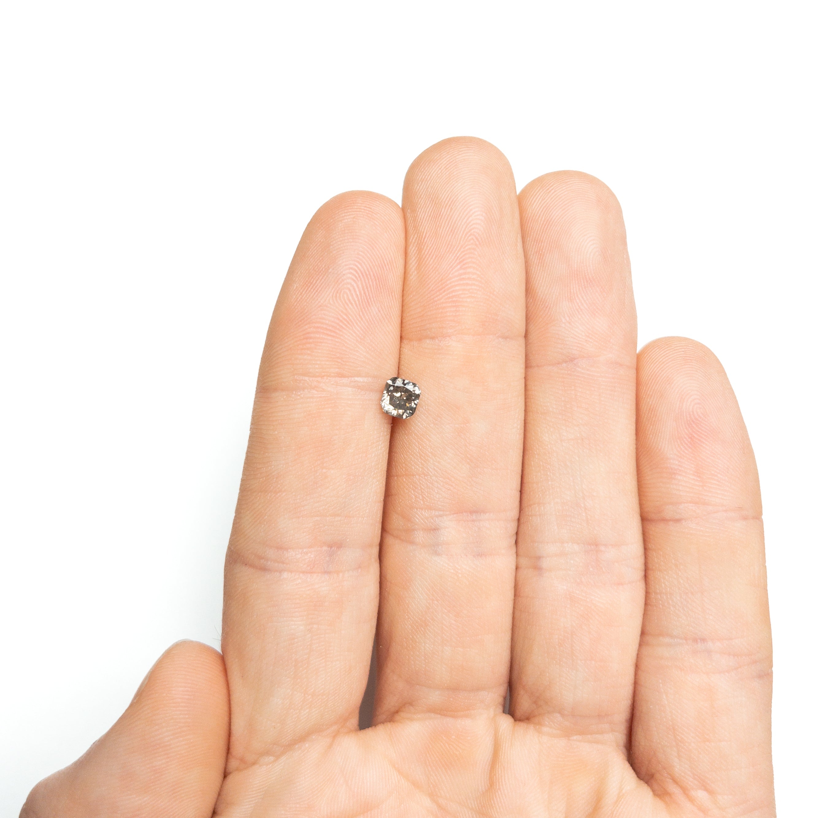 0.91ct Fancy Grey Cushion Cut Diamond (5.12x4.88x3.88mm) - SI2 Clarity, Brilliant Cut - Perfect for Engagement Rings & Fine Jewelry