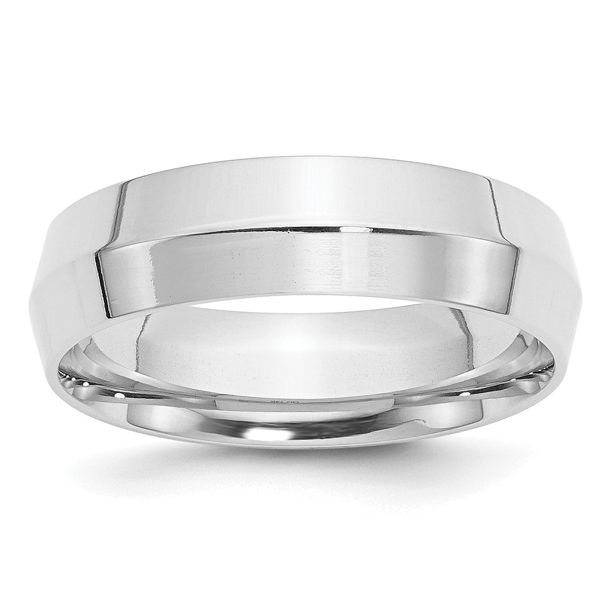 14K White Gold 6mm Comfort Fit Knife Edge Wedding Band Ring for Men - Durable Solid Gold Ring for Engagement, Anniversary & Everyday Wear