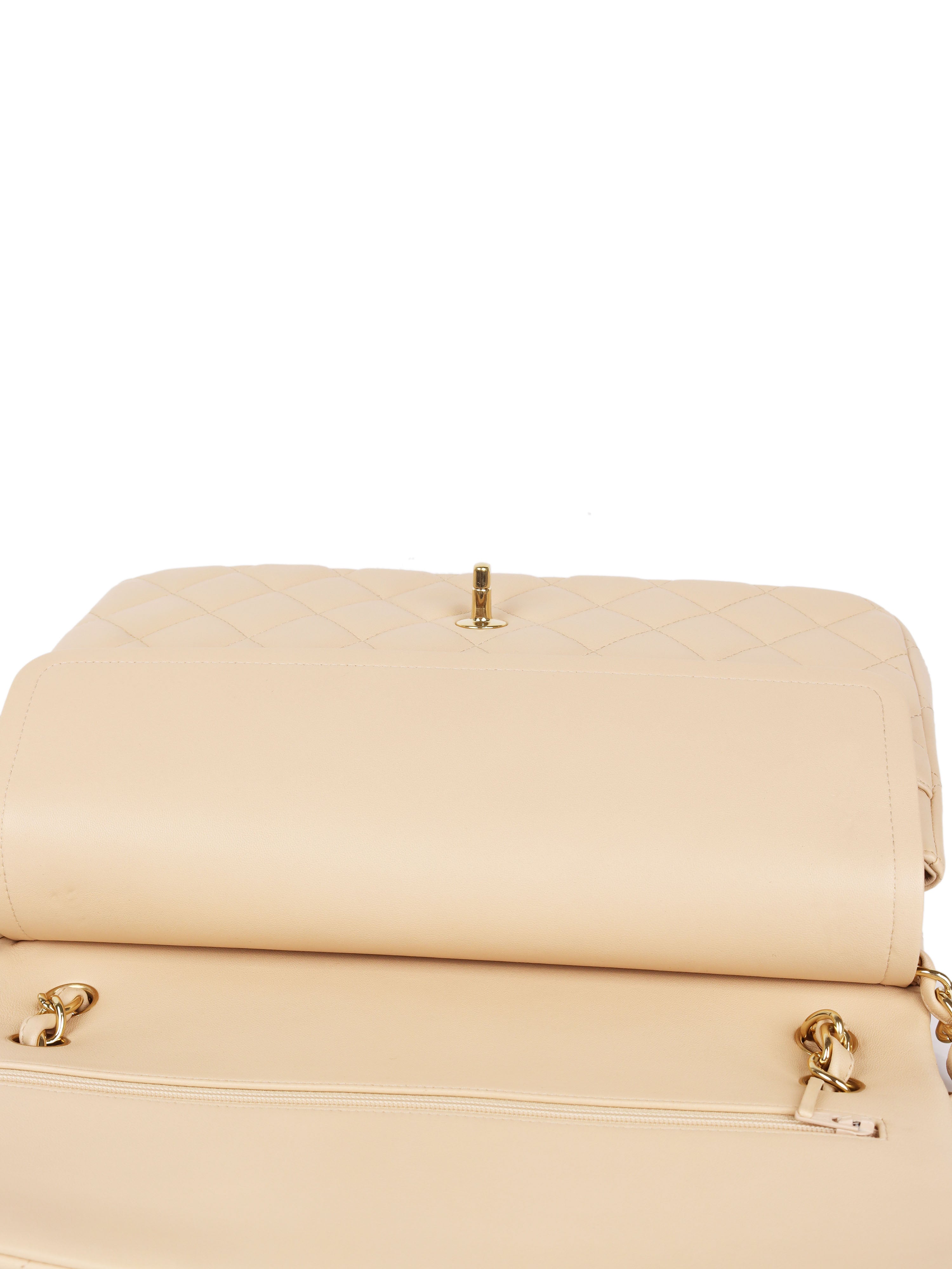 Chanel Beige Lambskin Jumbo Classic Flap Bag with Gold Hardware - Luxury Designer Handbag for Women, Perfect for Parties, Work & Everyday Use