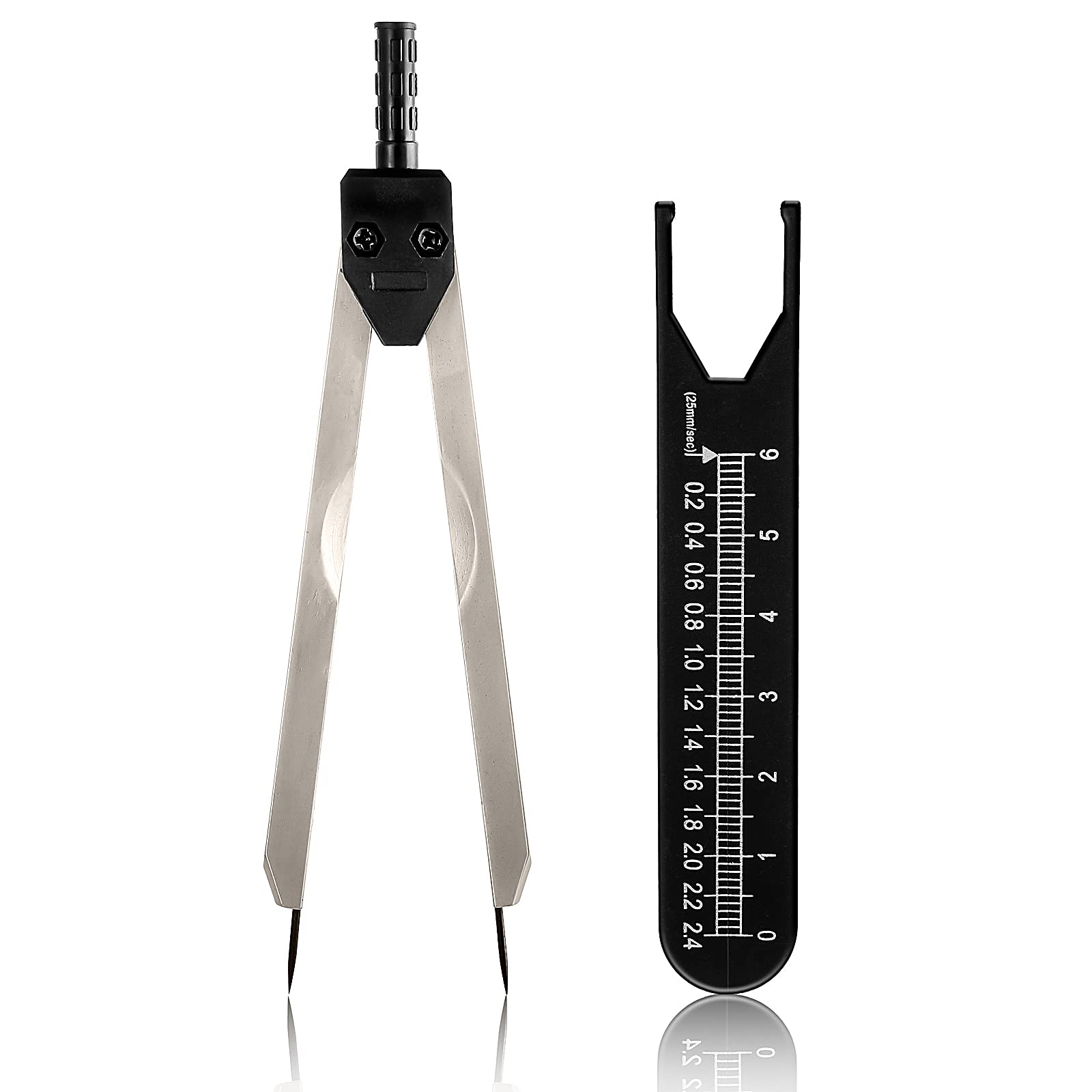 **Thinp EKG Calipers - ECG Caliper Measuring Tool with Ruler | Black Caliper Divider for Nurses & Doctors | Precise Electrocardiograph Measurement for Medical Professionals**    **Usage Scenarios:** Ideal for medical professionals, nurses, and doctors to accurately measure electrocardiograms (ECGs/EKGs) in hospitals, clinics, and diagnostic labs.