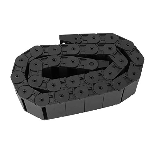 R38 Black Nylon Cable Drag Chain Wire Carrier - 1 Meter Open Type Cable Management for 3D Printers & CNC Machines (18x50mm) - Perfect for Organizing Wires in Robotics, Automation & Industrial Equipment