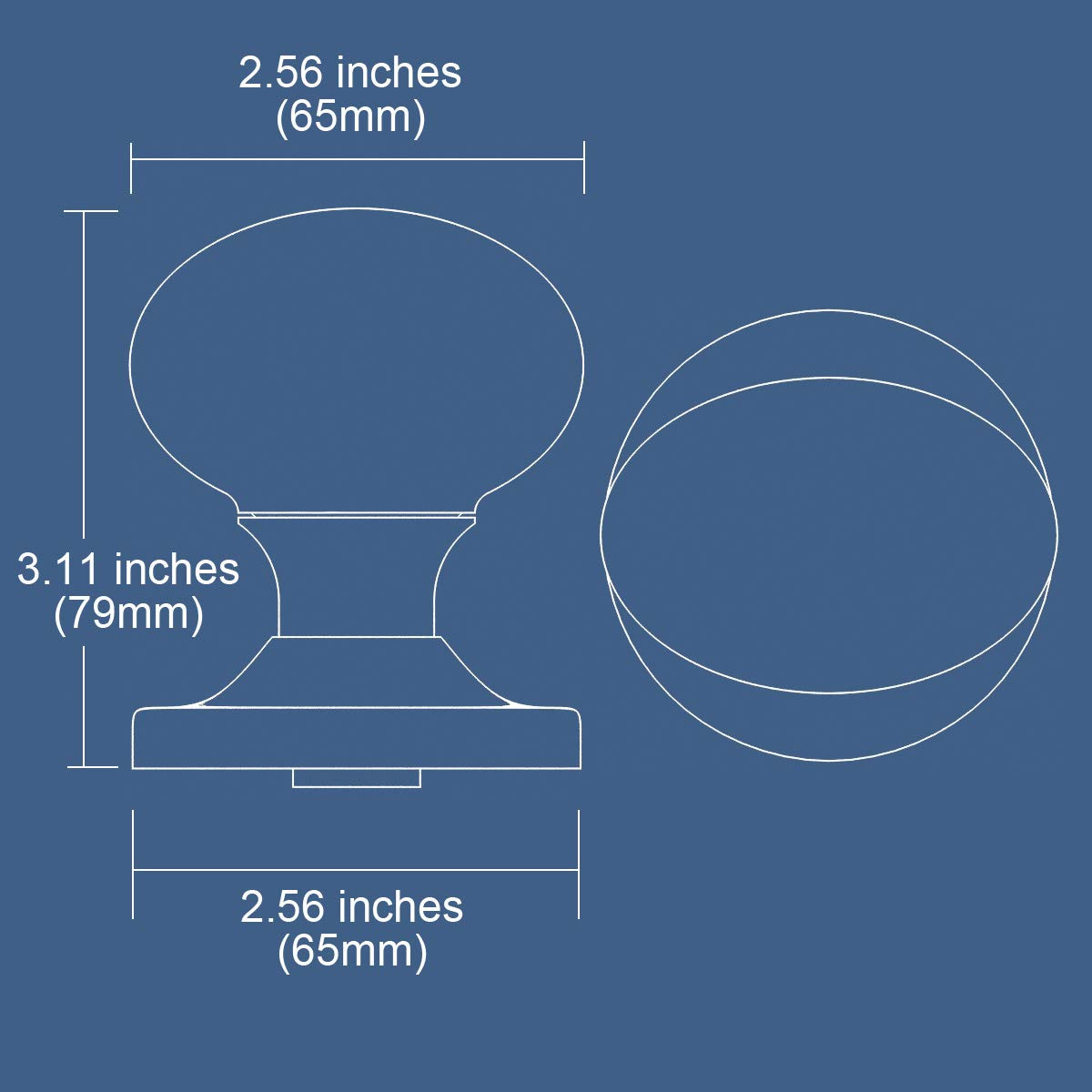 (7 Pack) Satin Nickel Privacy Oval Egg Crystal Door Knobs with Round Rosette - Perfect for Bedroom, Bathroom & Closet Doors