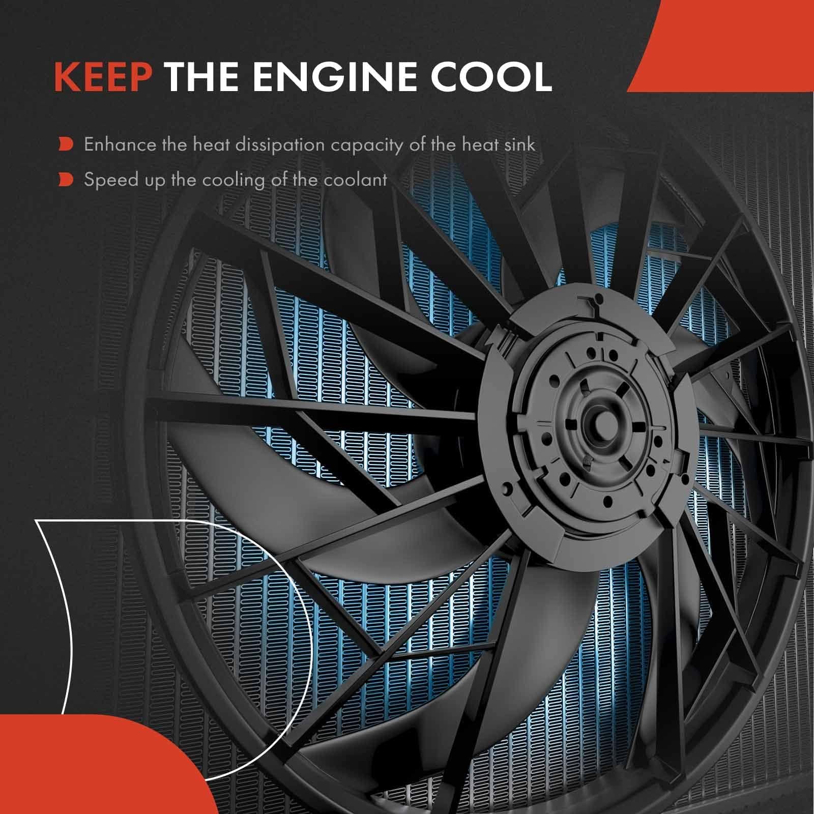 Premium Radiator Cooling Fan Assembly for Ram ProMaster 1500/2500/3500 (2014-2021) - AC Compatible Replacement for #68189000AB - Heavy Duty Cooling Solution for Commercial Vans & Work Trucks