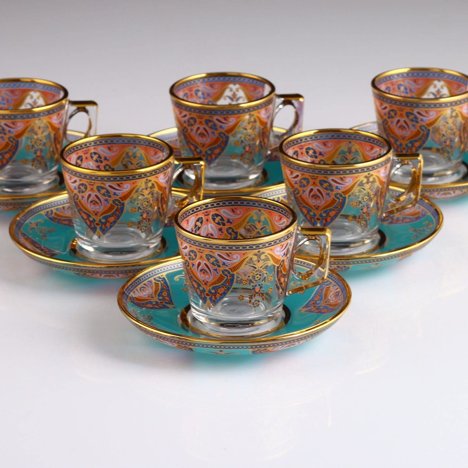 Premium Espresso Coffee Cups Set - Turkish Arabic Greek Glass Coffee Mugs for Women & Men - Elegant Pink Evla Espresso Size Cups - Perfect for Home, Office, Wedding Gifts & Entertaining Guests - Ideal for Afternoon Tea, Coffee Breaks & Dinner Parties