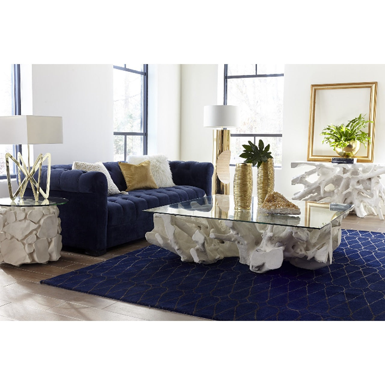 Cast Root Coffee Table - Rustic Wooden Coffee Table for Living Room, Farmhouse & Modern Home Decor - Perfect for Living Room, Lounge & Office